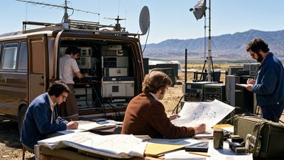 Investigadores de finales de los años 70 trabajando con equipos de comunicación para conectar distintas redes de computadoras